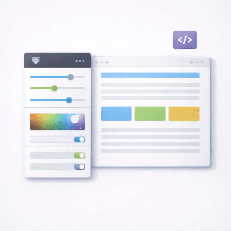 Theme-Anpassung & Umsetzung – Theme Customization Illustration - webdesign agentur berlin