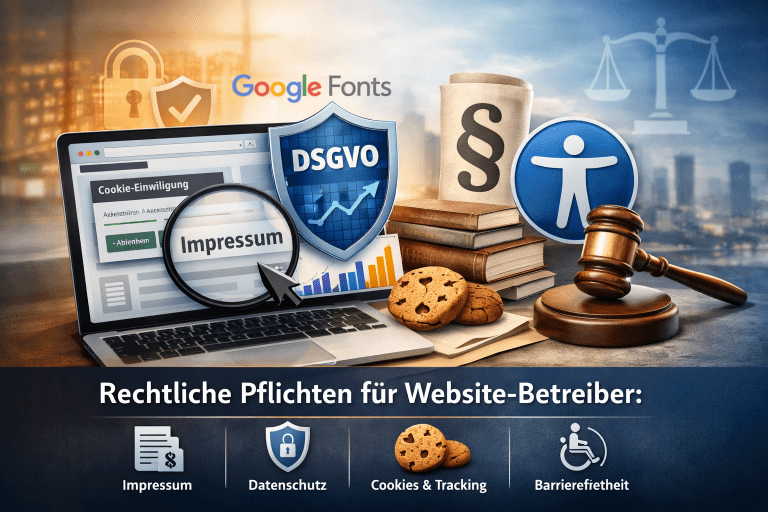 Website rechtssicher betreiben: Impressum, DSGVO, Cookies, Analytics & Barrierefreiheit - website erstellen lassen berlin