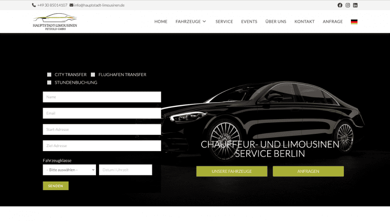 Suchmaschinenoptimierung für Hauptstadtlimousinen Berlin - webdesign berlin