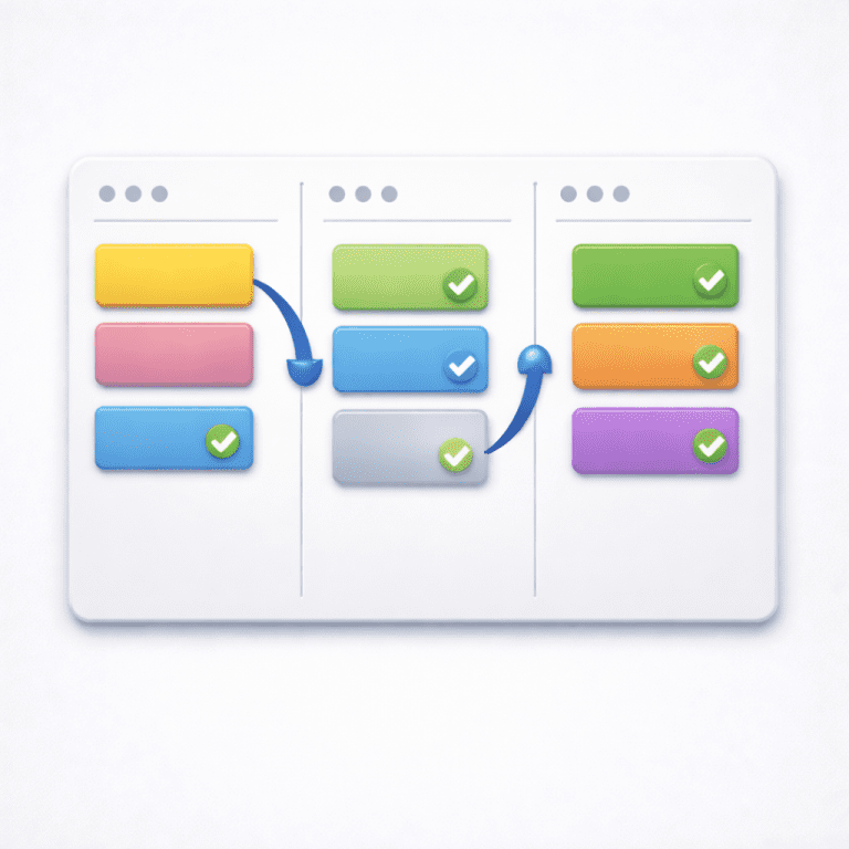 Umsetzung & Steuerung – Kanban Illustration - webdesign agentur berlin