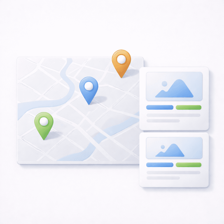 Kartenansicht & Standorte – Map Pins Illustration - webdesign agentur berlin