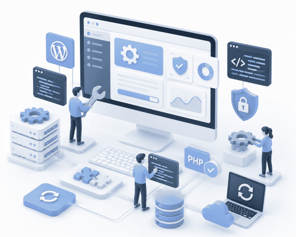 Professionelle Website-Wartung mit Updates, Sicherheit und PHP-Kompatibilität